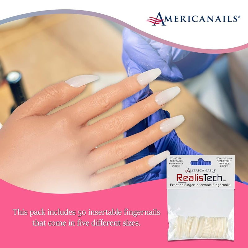 AMERICANAILS .COM Americanails RealisTech Practice Finger Insertable Fingernails 50ct - Image 5